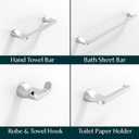 Mega Handles Bathroom Accessory Set Polished Chrome - 4-Piece, Towel Bar