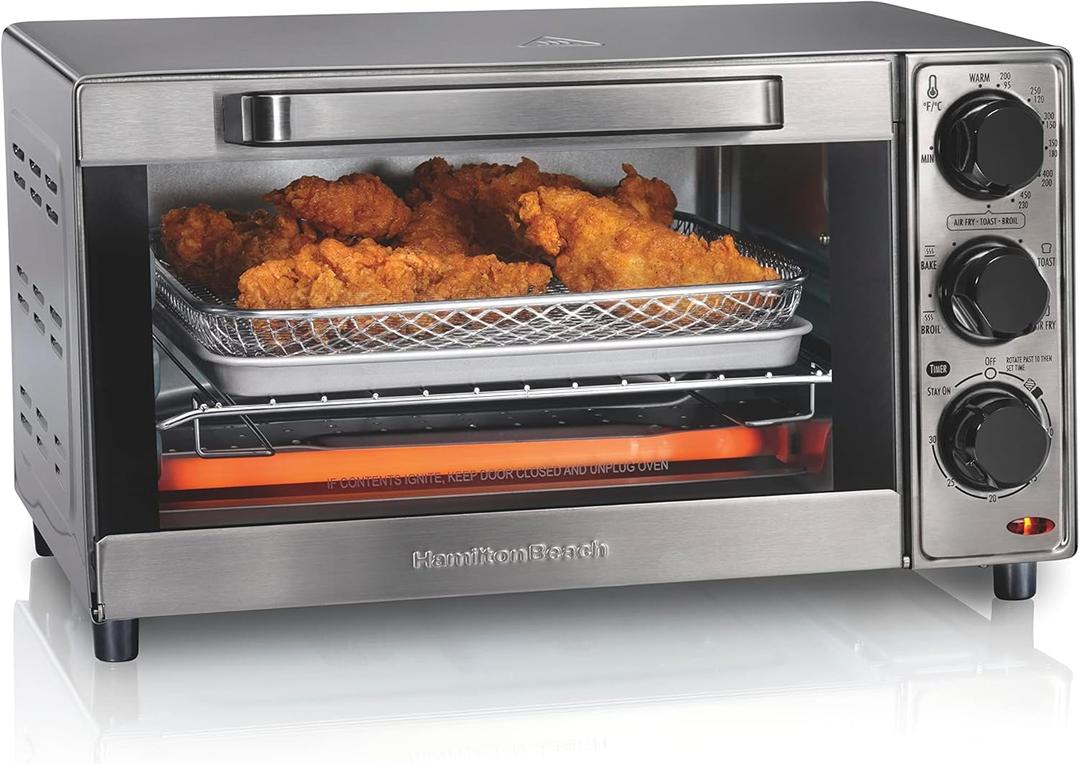 Hamilton Beach Sure-Crisp Air Fryer Toaster Oven Combo, Fits 9 Pizza, 4 Slice Capacity, Powerful Circulation, Auto Shutoff, Stainless Steel (31403)