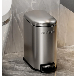 Kitchen Stainless Steel Compost Bin with Lid Countertop, 6l / 1.6gal Small Indoor Hanging Trash Can for Cabinet Door, Small Under Sink Food Scraps Garbage Pail, Eclipse-Grey