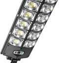 Solar Lights Outdoor, LED Strong Light Small Street Lamp Double Row Street Lamp 504LED Solar Garden Lamp Induction Street Lamp Outdoor Lighting Ultra -Wide Lighting Angle(W789A-6)