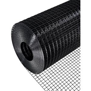 Black Hardware Cloth 72'' x 50' 1/2 inch Mesh 19 Gauge - PVC Coating Wire Mesh Rolls Vinyl Coated Wire Fence Roll Garden Fencing Chicken Run Mesh Screen