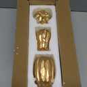 3 Pack Thanksgiving Gold Pumpkins, Pumpkin Fall Decoration - Elegant Autumn Harvest Decor for Fall, Thanksgiving & Halloween, Perfect for Home, Table, Fireplace Mantel, Office & Kitchen