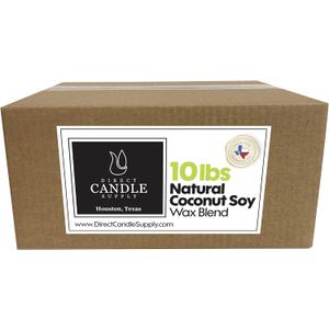 Direct Candle Supply - 10 lb Coconut Soy Candle Wax for Candle Making - Creamy Blend for High Load Fragrance Formulation, Coco Wax, Coconut Soy Candle Wax, Cera para Velas