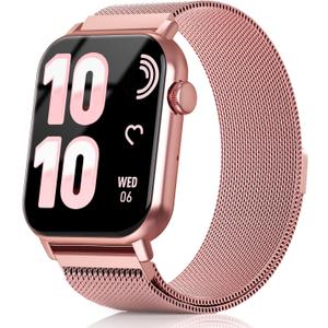 Smart Watches for Women, 1.83" HD Fitness Tracker (Answer/Make Calls), 120+ Sport Modes with Heart Rate/Sleep Monitor, IP68 Waterproof, Fitness Watch for iOS Android, Rose Gold