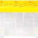 Edge Plastics 5 Gallon Tough Tote, Clear Base with Yellow Lid, 5-Pack