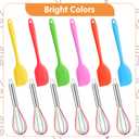 24-Piece Silicone Spatula and Whisks Set: 12 Spatulas (6 Colors) & 12 Colorful 8-Inch Whisks for Baking, Mixing, Cooking - Flexible, Non-Stick, Dishwasher Safe Kitchen Tools