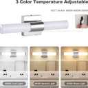 TRLIFE Modern Bathroom Vanity Light, 10W LED, 3 Color Temperature, Dimmable, 18.1inch, Stainless Steel