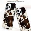 Compatible with MagSafe Cow Phone Case for iPhone 16, Cute Magnetic Animal Print Pattern Aesthetic Design Soft TPU and Hard PC Protective Phone Cover for Women Men Girls Boys - Brown