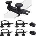 Sporacingrts 4 PCS Roof Box U-Bolt Clamps Rooftop car Van mounting Accessories U-Bracket mounting Accessories, 85mm Internal Width, with 8 Lock Nuts, 2 Strap Kit for Most Cars