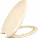 VICAR M-100 Slow Close Elongated Toilet Seat – No Slam Quiet Close, Closed Front, Adjustable Fit, Durable Plastic, Bone