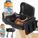 Universal Stroller Snack Tray with Cup & Phone Holder, Stroller Cup Holder Attachment with water Bottle Stroller snack tray to attach all Strollers, Stroller Accessories holder for Snacks and Drinks