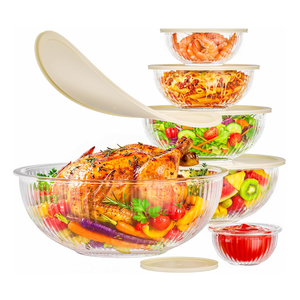 - Jelife Glass Mixing Bowls with Lids Sets - 6 Packs Size: 5.9-3.7 2.1-1-0.5-0.2QT, Borosilicate Nesting Glass Bowis Containers for Baking, Salad, Meal Prep, Serving, Food Storage, BPA Free & Dishwasher Safe