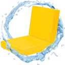 Outdoor Cushions for Patio Furniture, Waterproof Outdoor Seat Cushions with Ties and Handle, 22X22 Outdoor Cushions, Outdoor Deep Seat Cushions with Removable Cover, Yellow
