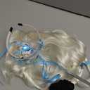 ANOGOL Hair Cap+ 3PCS(1 Crown+1 Wand) Princess Wig Cosplay Blonde Braided Wig Blond Princess Outfit Long Blonde Anime Wigs with Braids for Snow Movie Halloween Christmas Costume Birthday Party