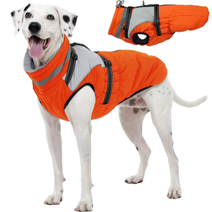 Kuoser Dog Coat, 2 in 1 Dog Jacket with Harness Built in, Winter Waterproof Puppy Puffer Jacket Snowsuit for Small Medium Large Dogs, Cold Weather Reflective Pet Fleece Hunting Vest with Zipper Size XS