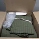 WDCOZY 100% Cotton Oversized King Size Quilt Set - Olive Green California Cal King Striped Pick Stitch Soft Lightweight Bedspread, Textured Like Linen, Farmhouse Country Rustic Coverlet, 3 Pieces