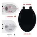 Toilet Seat, Elongated Fit, Soft Close Lid, Slow Close Noiseless Design, American Standard Compatible,Black
