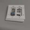 4 Pack OPS262-W 2-G Screwless Wall Plate - White