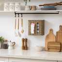 StorageWorks Garbage Bag Dispenser with Lid, Wall Mount Seagrass Plastic Bag Holder for Kitchen, Cabinet, Countertop, 2 Slots