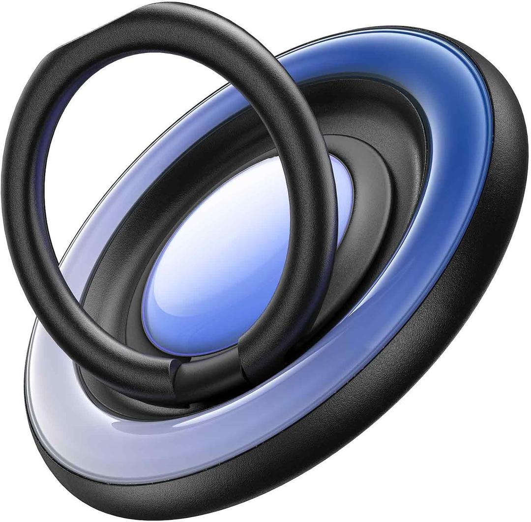 TORRAS 360 Fidget Spinner Magnetic Phone Grip Ring Holder Kickstand, Fit for PopSocket MagSafe Accessories Removable for iPhone 16,15,14, 13, 12 Pro/Max,SamsungGalaxy, Google, Ostand SpinRing, Purple (Dynamic Yellow)