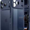 JETech Matte Case for iPhone 17 Pro 6.3-Inch, Shockproof Military Grade Drop Protection, Full Camera Lens Protection, Frosted Translucent Back Minimalist Phone Cover (Dark Blue)