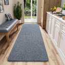 AROGAN Washable 2x6 Runner Rug for Hallway, Long Runner Rugs wtih Soft Memory Foam for Bedroom, Non Slip Backing Carpet Runners for Hallways, Kitchen, Bathroom, Entryway Home Decor, Navy Blue