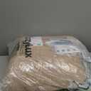 CozyLux Queen Comforter Set Khaki Seersucker 7 Pieces Bed in a Bag Queen Comforter Set with Sheets, Luxury Soft Bedding Set with Down Alternative Comforter, Sheets, Pillowcases & Shams for All Seasons