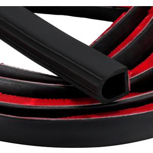 Rubber D Shape Door Seal Strip 1" RV Slide Out Seal Self Adhesive EPDM Rubber Heavy Duty Automotive Weather Stripping for Fill Gaps Apply to Car Truck RV Boat Home Application (42 Feet)