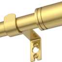 GXOACKJ Curtain Rods for Windows 28 to 48-60 Inches, 5/8 Inch Gold Adjustable Small Curtain Rod Set with Brackets for Bedroom Living Room