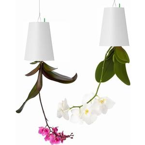 2 PCS Upside-Down Planter Hanging Flower Pot Planter for Balcony Garden Home Decoration (White)