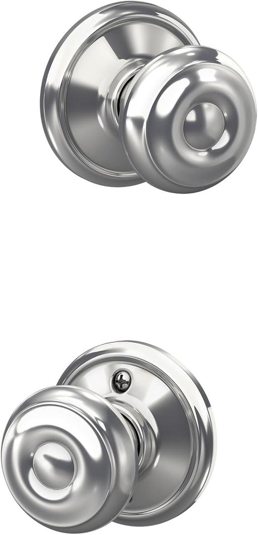 SCHLAGE F10GEO625 Georgian Hall and Closet Knob, Bright Chrome