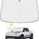 Windshield Sun Shade for 2022-2025 2026 Rivian R1T Truck Accessories Thicken 6-Layer Front Window Sunshade Cover Sun Visor Protector Foldable Block UV Rays Keep Vehicle Cool