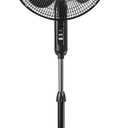 Comfort Zone Electric Oscillating Pedestal Fan, Stand Fan, 16 inch, 3 Speed, 90 Degree Oscillating Head, Adjustable Height and Tilt, Airflow 7.48 ft/sec, Ideal for Home, Bedroom & Office, CZST161BTEBK (Black)