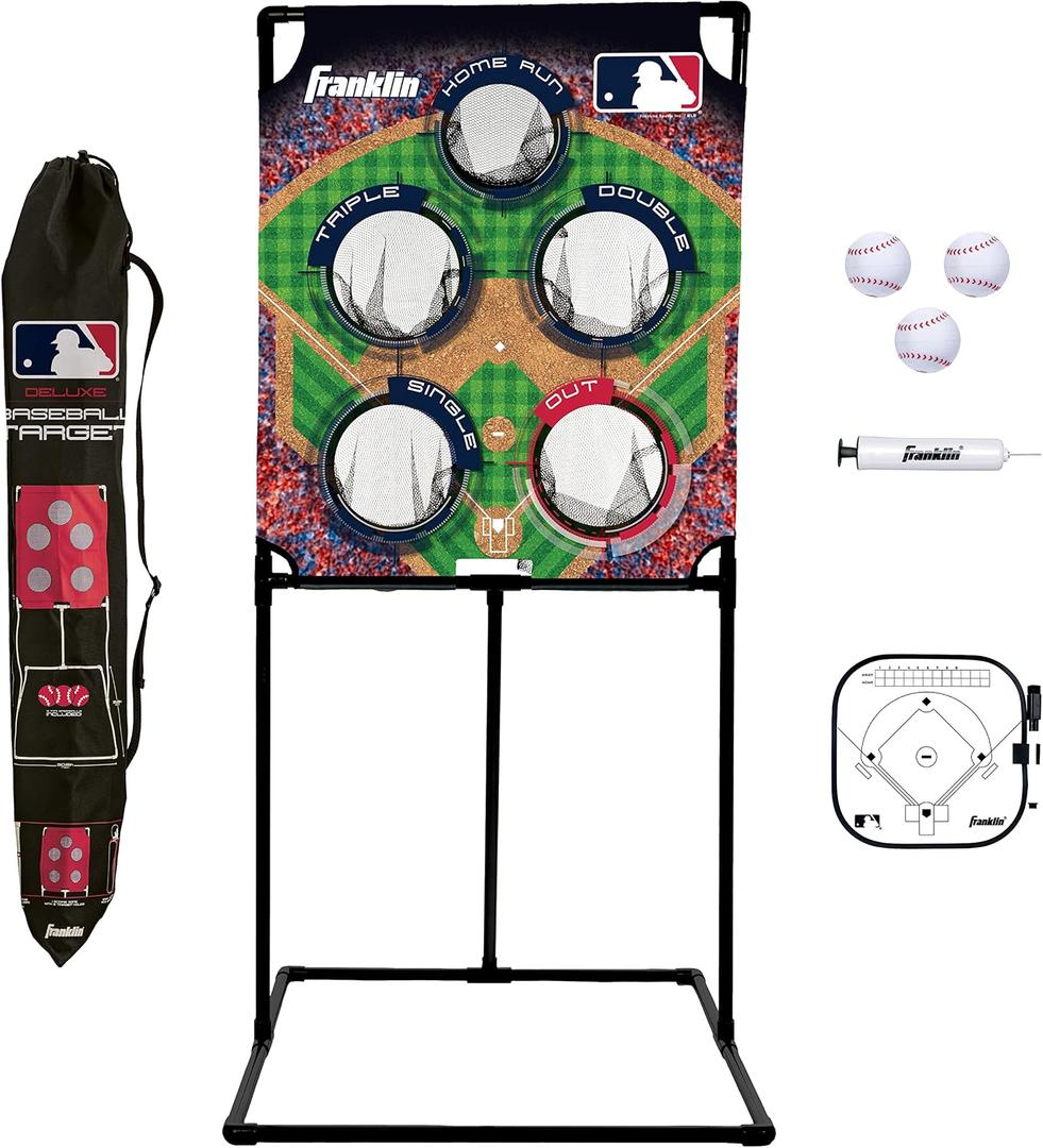 Franklin Sports Target Toss Games - Kids Football + Baseball Target Toss Games for Indoors + Outdoors - Fun Football + Baseball Throwing Games for Kids - Includes Targets + Mini Toy Balls