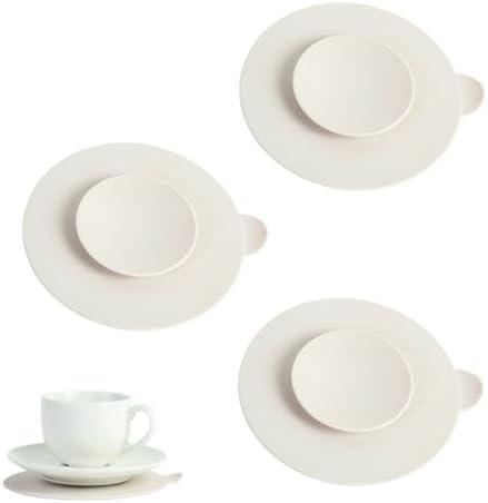 3 PCS Table Suction Cup Pad Professional Tableware Sucker Silicone Suction Coasters Non-Slip Double Sided Suction Cups for Fixing Tableware Plate Bowl Dish
