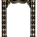 Masquerade 3D Archway Decoration - 7' - Black and Gold