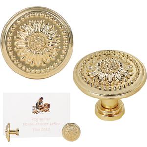 12 Pack Dresser Drawer Knobs -Hardware Flower Shape Design for Vintage Cabinets, Closet Drawers, Cabinet Pull Handles - Elegant Knobs for Dresser Drawers Upgrade (Sunflower2, Gold)