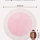 Carvapet 3ft Round Rug Washable Modern Solid Color Circle Rugs