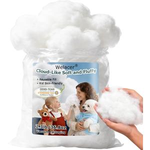 Welacer Polyfill Stuffing 36.8oz, Fluffy Pillow Stuffing for Stuffed Animals, DIY Plush Toys, Cushions, Cloud Decorations, Premium Original White Polyester Filling for Crochet Crafts