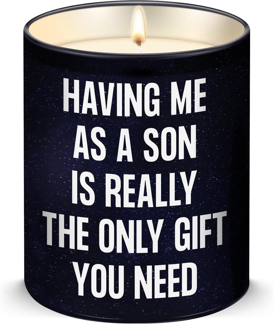 Mom Gifts from Son, Christmas Mothers Day Funny Gift from Daughter, Gifts for Mom Cool Birthday Gift Idea for Bonus Moms New Dad Bonus Daddy from Son Scented Candle