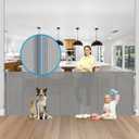 Reinforced 42" Extra Tall X 120" Extra Wide Retractable Dog Gate for Doorways Wide Pet Gate Indoor Prevent Kid/Pet Jumping Over Tall Retractable Baby Gates for Dogs Outdoor Dog Gates for Doorways, Gray, 42" Tall x 120" Wide（ With Reinforced Bar ）