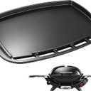 Full Size Griddle Insert for Weber Q 2800N+ Gas Grill, Cast-Iron Griddle Plate for Weber Q Griddle, Heavy-Duty Non-Stick Flat Top Cooking Surface for Breakfast, 3400248, Even Heating