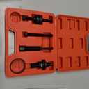 HTOMT Power Steering Pump Pulley Removal Tool,Power Steering Pulley Puller/Installer Tool Set,Pump Pulley Puller Remover and Installer Set Tools Compatible with Ford, GM, VW and Chrysler Vehicles-Red