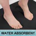 Smiry Memory Foam Toilet Rugs U-Shaped 20x20, Extra Soft Absorbent Non-Slip Contour Bathroom Rugs, Machine Washable Bath Mats for Toilet, Black