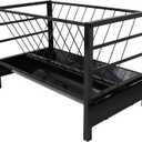 71Gallon Large Pasture Hay Feeder, 2 in 1 Livestock Hay and Grain Feeder for Goat Sheep Horse, Galvanized Steel Livestock Feeders with Top Rack & Feeding Trough, Easy to Install for Farms Shed Outdoor