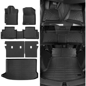 Naibeve Floor Mats for 2018-2023 Hyundai Kona(No Electric Model) - All Weather Custom Fit for Hyundai Kona Floor Mats & Cargo Mat & Backrest Mats Waterproof Interior Accessories