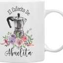 QASHWEY Grandma Coffee Mugs, Abuelita Gifts, Grandma Gifts, Abuelita Grandma Mug Coffee Tea Cup Gifts for Grandma Spanish Abuelita, El Cafecito De Abuelita Coffee Cups Ceramic 11oz