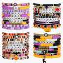 40Pcs Stackable Friendship Bracelets Set, Boho Stretch Bracelets for Women, Elastic Layering Bracelet Bulk for Jewelry Gift Party Favors Supplies