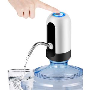 JOYHILL 5 Gallon Water Bottle Dispenser, USB Charging Water Bottle Pump, Portable Water Dispenser Pump for Camping (White)