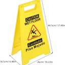 Unomor 2Pcs Caution Wet Floor Sign Double-Sided Bilingual Safety Warning Sign Foldable a-Frame with Handle 17.51X10.23X6.49In High Visibility for Commercial and Public Spaces